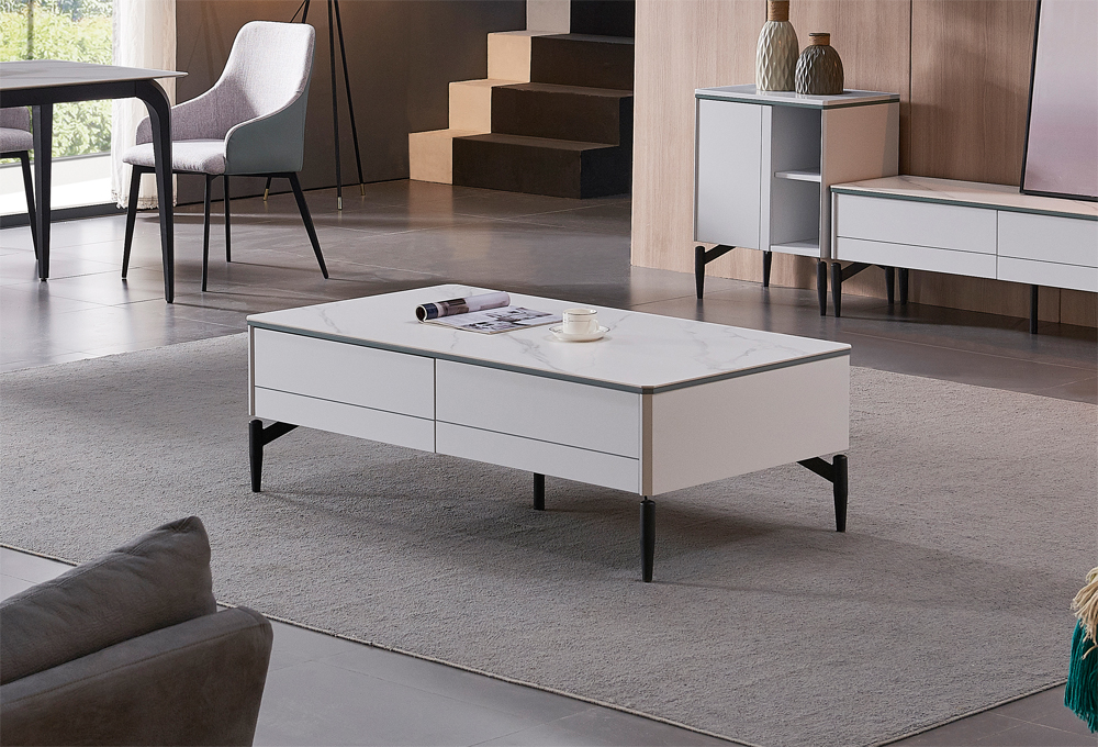 Light Luxury Marmor Couchtisch-Kombination Modern Minimalistisches Haus Kleiner Wohnung Kabinett Couchtisch