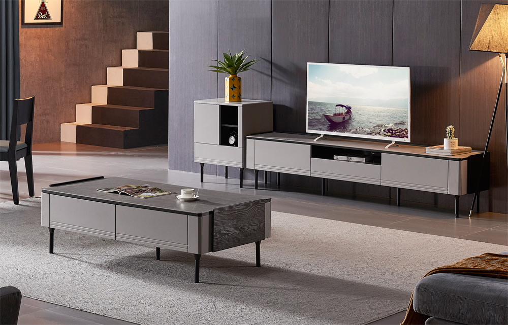 New-Style Harned Gla TV TV Desk Contracted Modernes heißer Verkauf TV-Ark-Kombination nimmt Schublade